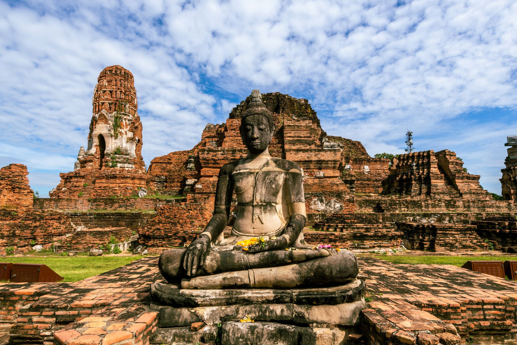 Ayutthaya-Tempel, schwimmender Markt in Ayotthaya und Elefantenreiten